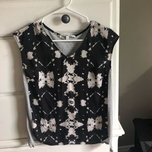 a silk and cotten top, casual attire